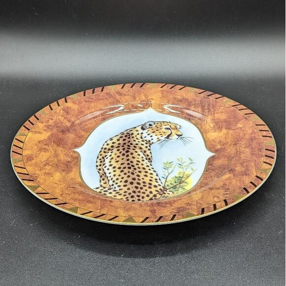 Lynn Chase Plate African Portraits Cheetah Luncheon Dinner 9 Inch Safari 1990s - Picture 10 of 10